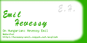 emil hevessy business card